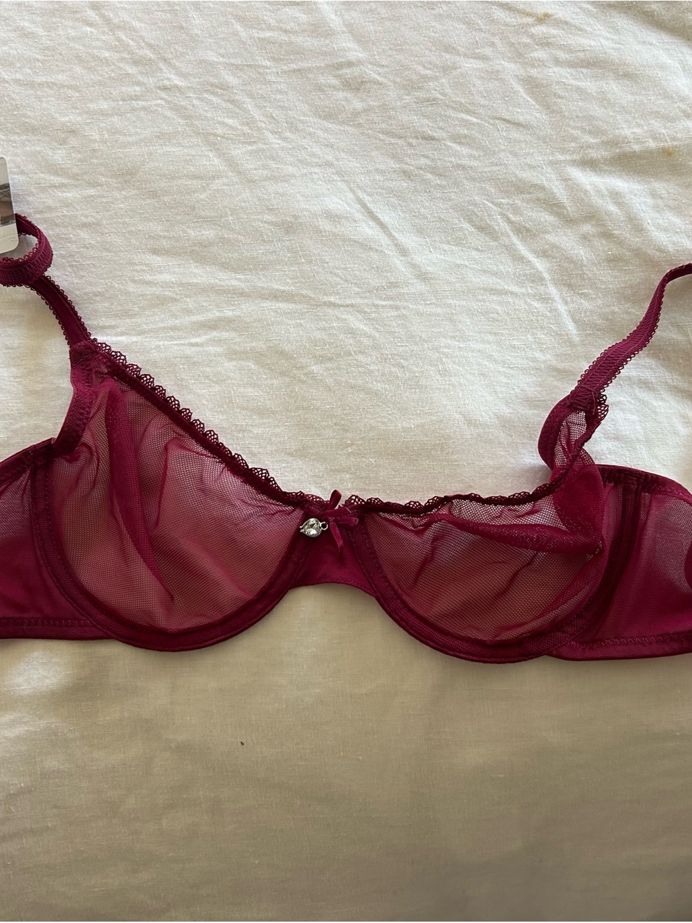 ** New with Tags - Sheer Burgundy Underwire Bra - Women's Intimates